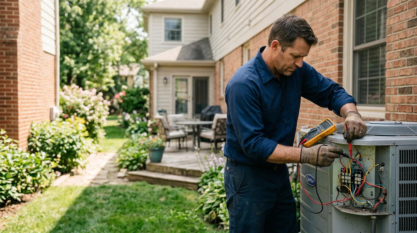HVAC technician working near East Calais, VT